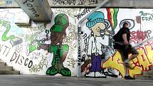 Graffiti nemusí být nutně spojovány s vandalskými nápisy na památkách nebo na zdech obytných domů. V pelhřimovském podchodu působí jako umělecké dílo.  Iniciátor projektu Jakub Brnický popisuje, jak jednotlivé motivy obrázků vznikly.