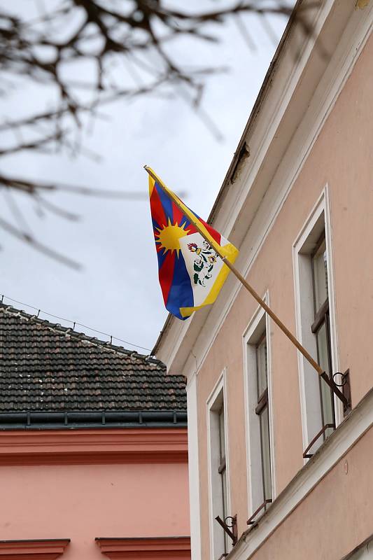 Vlajka pro Tibet v Kamenici.