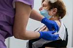 Očkování proti koronaviru v KD Máj v Pelhřimově.