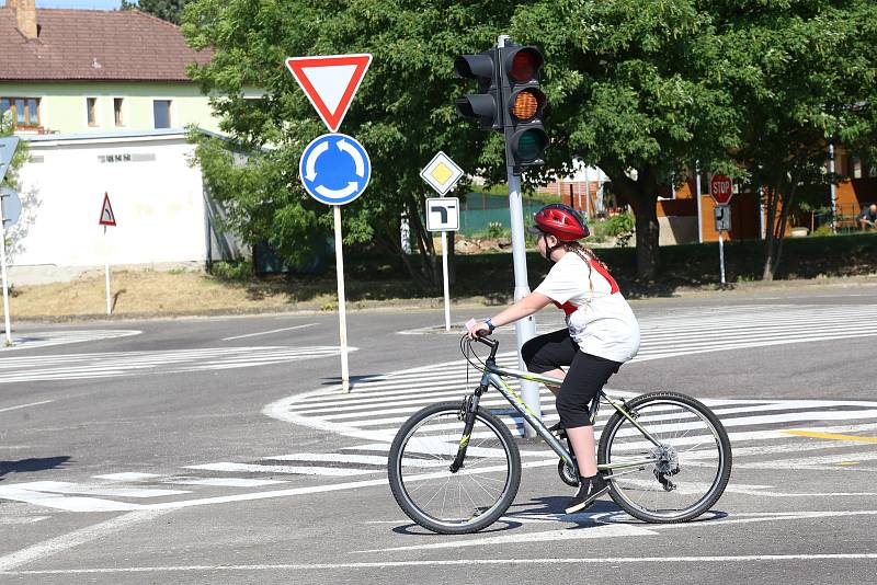 Oblastní kolo Dopravní soutěže mladých cyklistů v Pelhřimově.