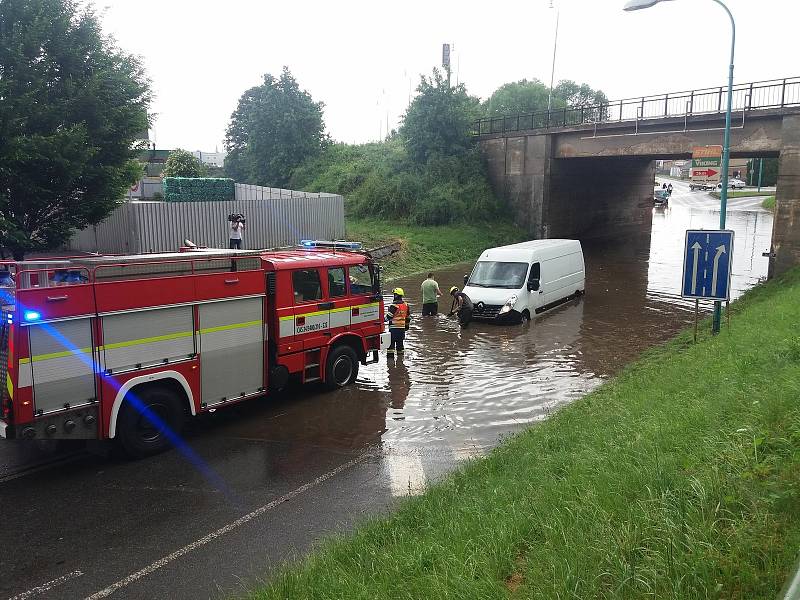 Zatopený viadukt v Pelhřimově.