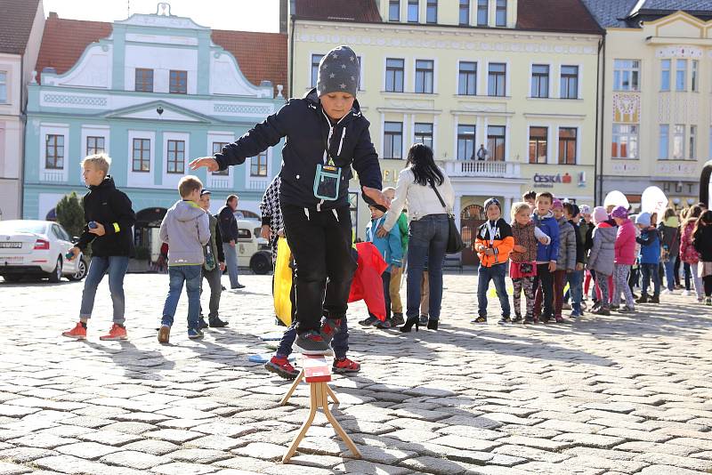 Na pelhřimovském náměstí se uskutečnila akce Den bez aut.