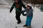Radost z možnosti lyžovat měly hlavně děti.