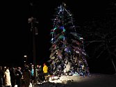 Rozsvícení vánočního stromu ve Skalách.