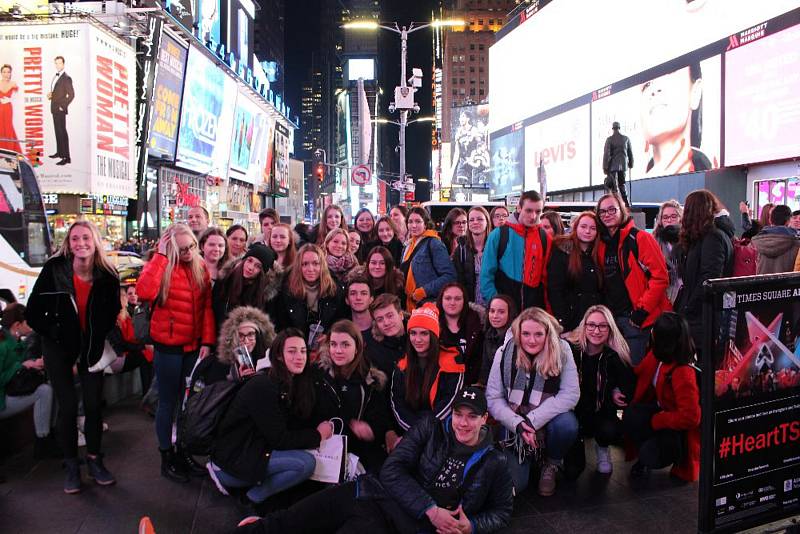 Studenti písecké obchodní akademie na exkurzi v New Yorku.