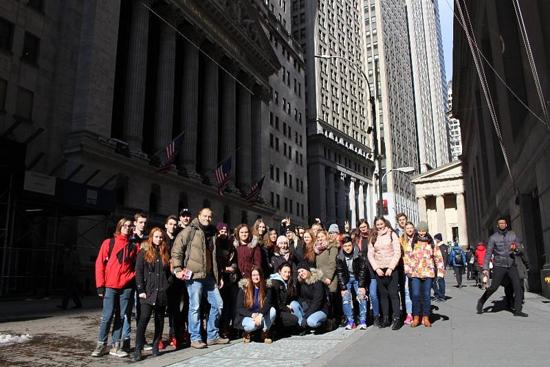 Studenti písecké obchodní akademie na exkurzi v New Yorku.