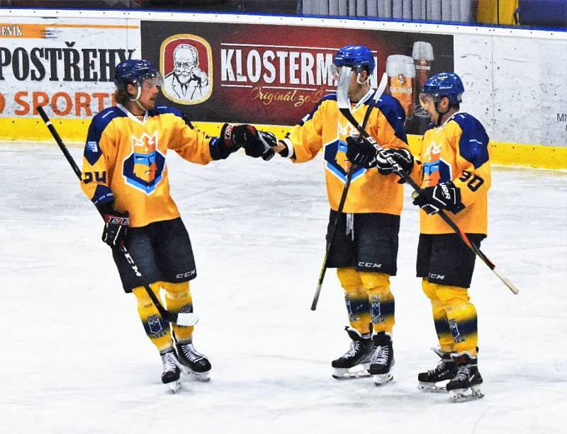 Přípravný hokej: IHC Písek - Steinbach Steel Wings Linz 4:3sn (2:1, 1:1, 0:1). Foto: Jan Škrle