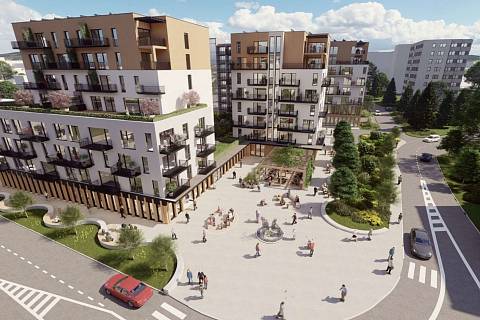 Studie výstavby nových bytových domů na sídlišti Jih v Písku.