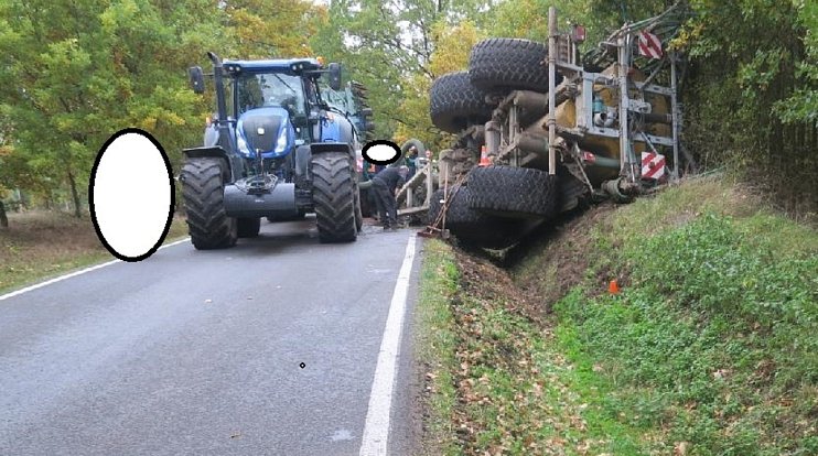 Nehoda dvou traktorů na Písecku.