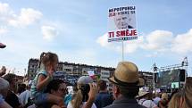 Demonstrace proti Babišovi se na Letné zúčastnili také lidé z Milevska a Kovářovska.