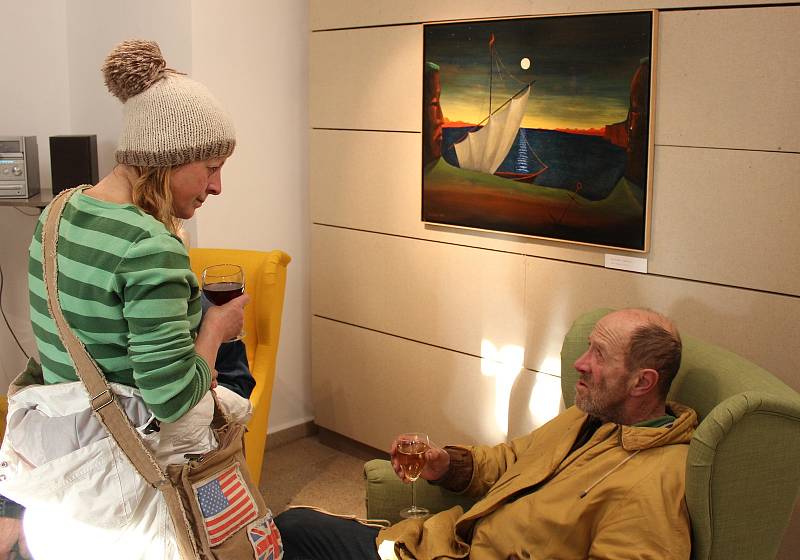 Výstava obrazů Pavla Kocha v Malé galerii Sladovny.