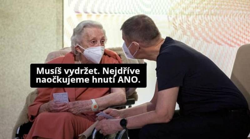 Příchod roku 2021 přinesl další vtipy na téma covidových opatření a aktuálně také na očkování spojené s registrací seniorů.