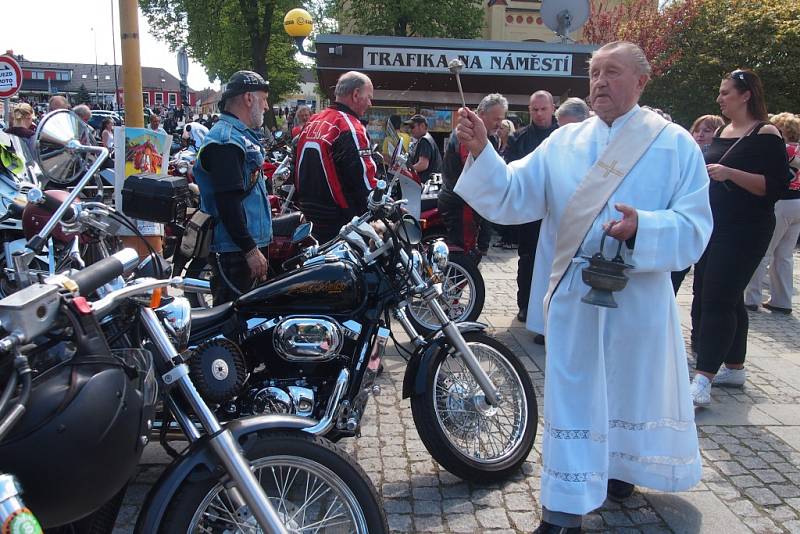 Setkání motorkářů v Milevsku.