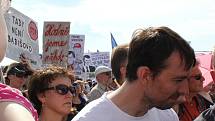 Demonstrace proti Babišovi se na Letné zúčastnili také lidé z Milevska a Kovářovska.