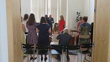 Svatba v kapli v areálu Nemocnice Písek ve čtvrtek 12. srpna 2021.