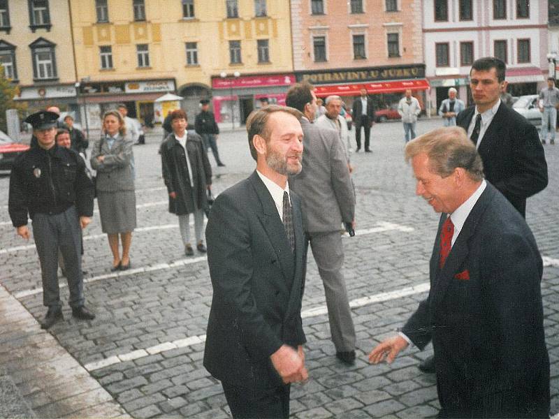 Václav Havel v Písku v roce 1996.