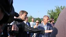 Premiér Andrej Babiš navštívil Heřmaň na Písecku.