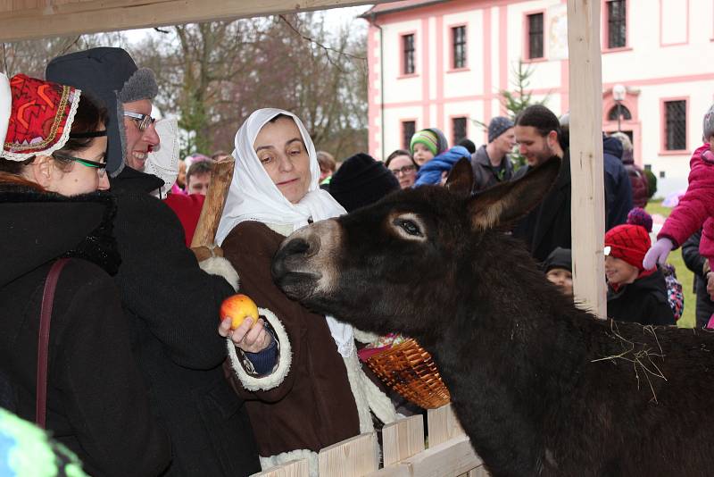 Živý betlém v milevském klášteře.