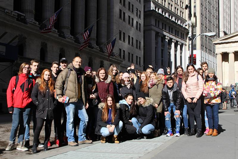 Studenti písecké obchodní akademie na exkurzi v New Yorku.