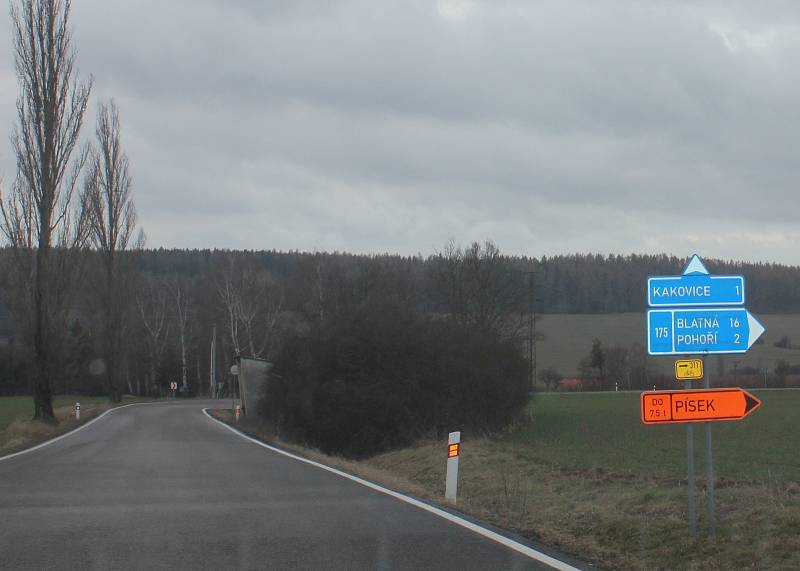 Objízdná trasa Mirovice, Slavkovice, Rakovice.