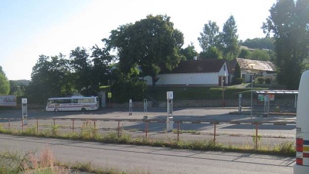 Část autobusového nádraží v Milevsku. 