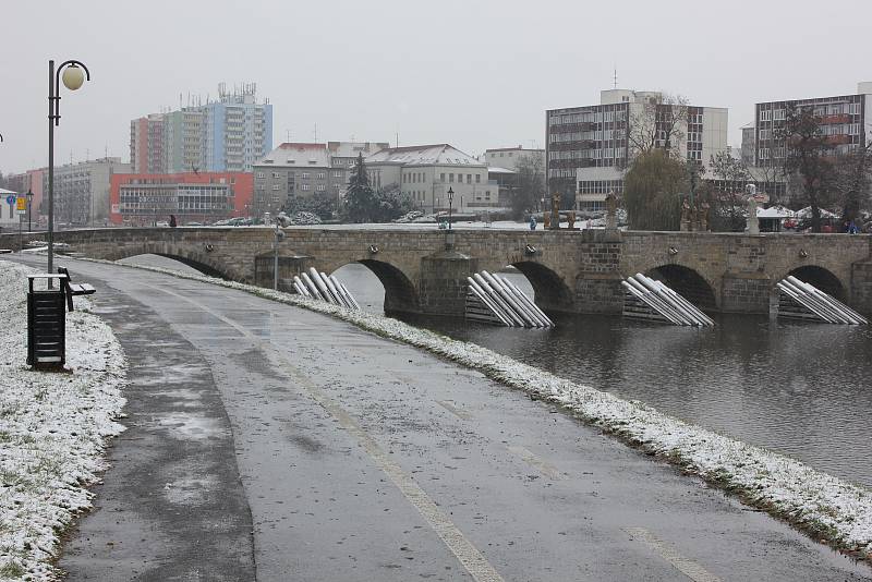 První sníh na Písecku.