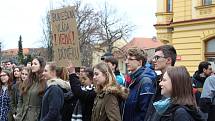 Studenti píseckého gymnázia se připojili k výstražné stávce Vyjdi ven!