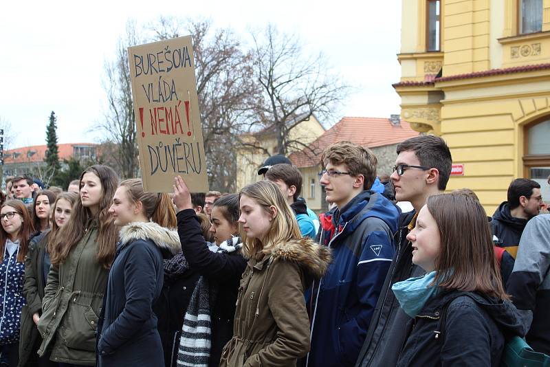 Studenti píseckého gymnázia se připojili k výstražné stávce Vyjdi ven!