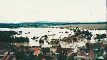 Obec Putim při povodni 2002.
