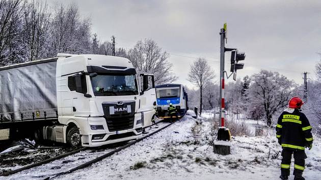 Na přejezdu u Čimelic se 18. ledna 2023 srazil kamion s vlakem.