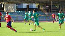 Čimelice doma uhrály s Prachaticemi remízu 2:2. Snímek je z podzimního vzájemného duelu v Prachaticích, který domácí vyhráli 4:0.