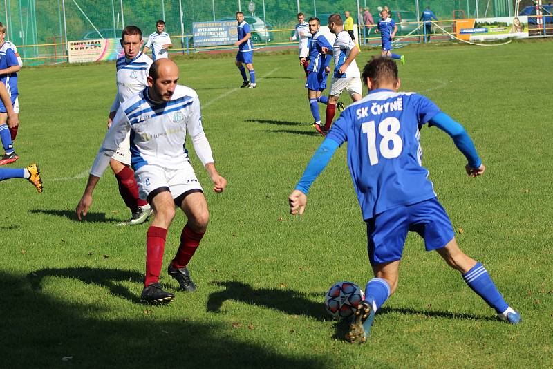 Mirovičtí fotbalisté porazili Čkyni 2:0 (snímek je z podzimního souboje, kdy na Šumavě zvítězili 3:1).