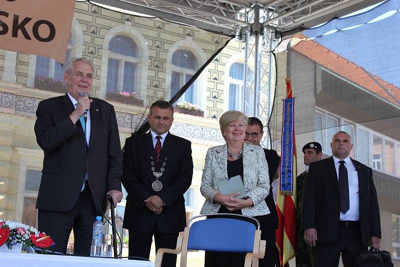 Návštěva prezidenta Miloše Zemana v Milevsku.