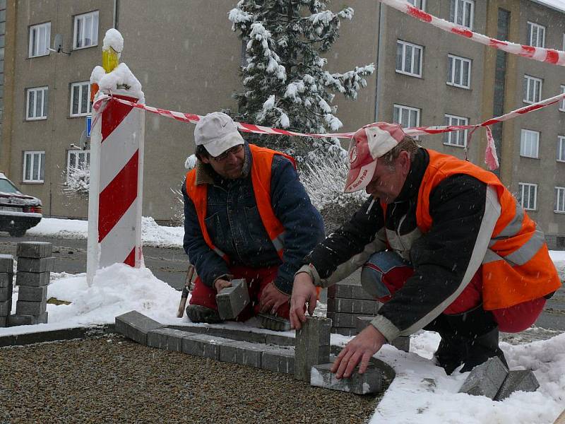 Sněžení v Písku, pondělí 29. 11. 