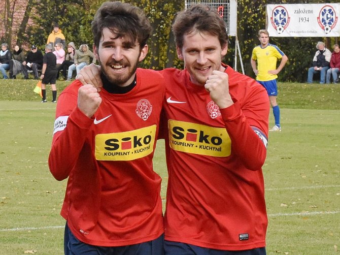 Čimeličtí fotbalisté zleva: Lukáš Hlavín a Václav Hegenbart.