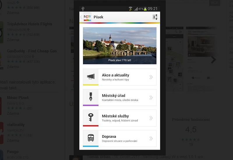 Aplikace InCity firmy Intelis v Google Play.