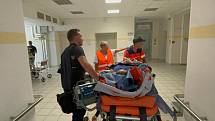 Hromadná nehoda autobusu a dvou aut u Drhovle na Písecku byla naštěstí jen cvičení záchranných složek.