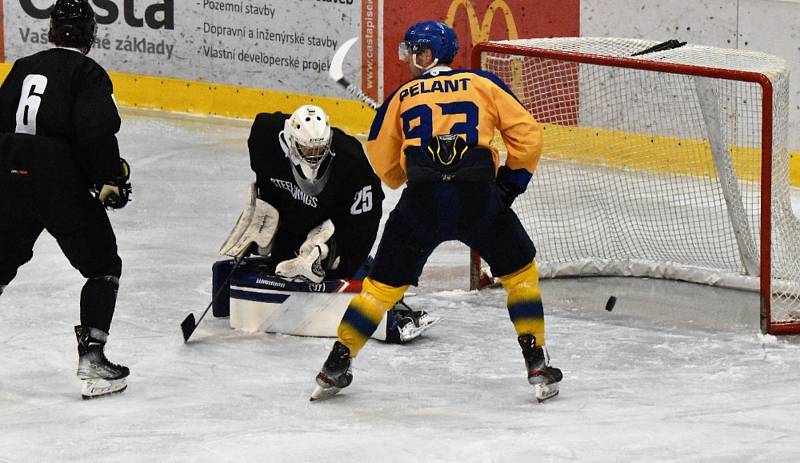 Přípravný hokej: IHC Písek - Steinbach Steel Wings Linz 4:3sn (2:1, 1:1, 0:1). Foto: Jan Škrle