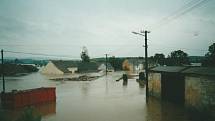 Obec Putim při povodni 2002.