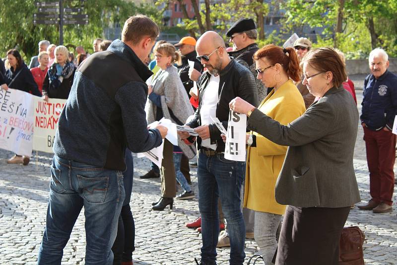 Protest v Písku.