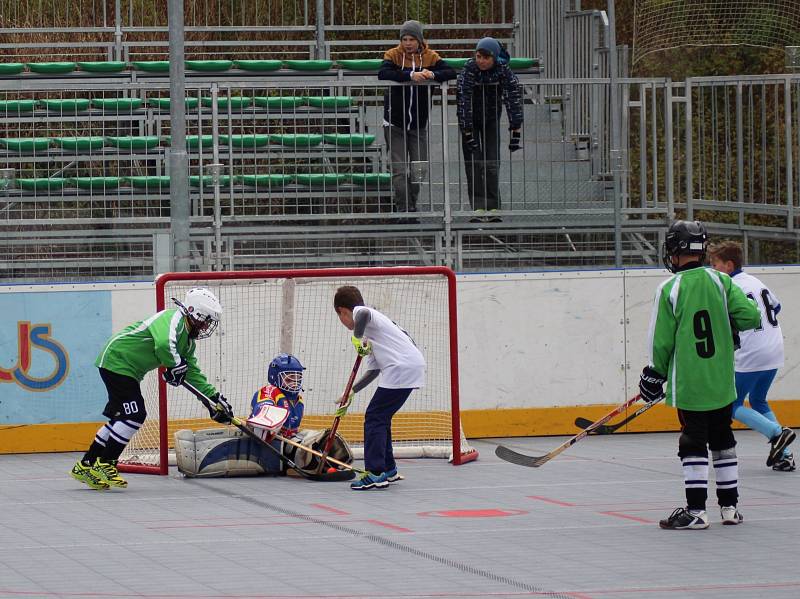 V Prachaticích odstartovalo kategorií 4. - 5. tříd ZŠ okresní kolo postupové soutěže Hokejbal proti drogám.