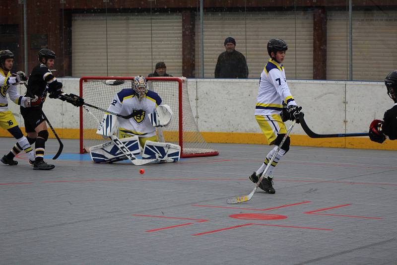 I. liga hokejbalu: HBC Prachatice - HBC Hostivař 3:4.