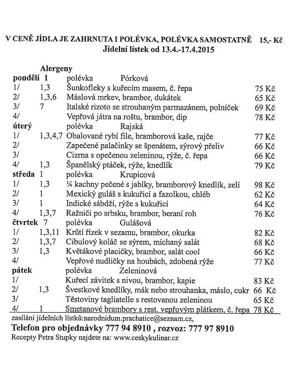 Týdenní nabídka - Národní dům Prachatice