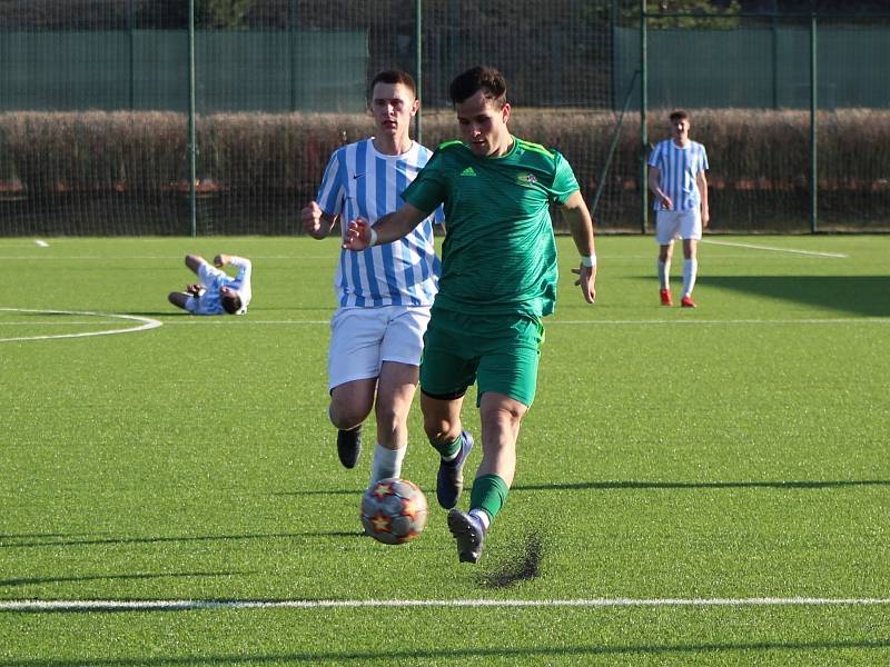 Tomáš Pecka z Tatranu Prachatice přidal proti Rudolfovu (6:0) druhý jarní hattrick