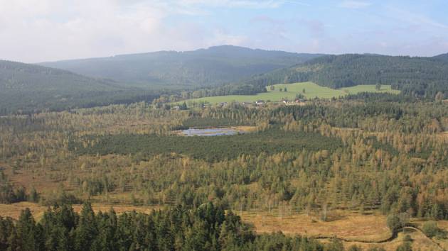 Národní park Šumava, letecký snímek.