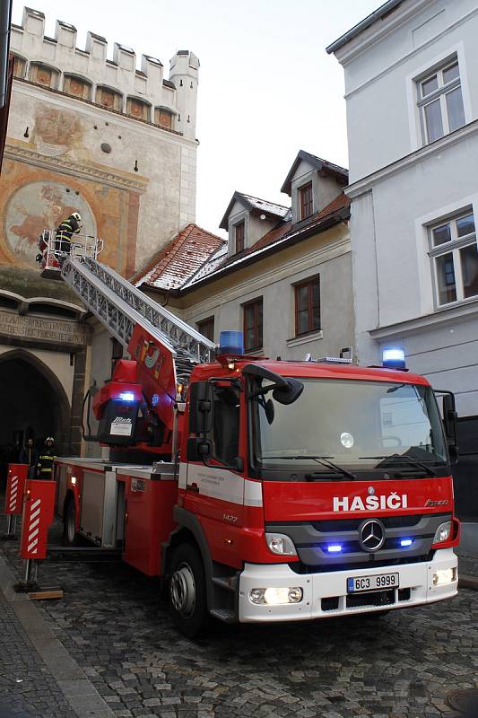 Zásah hasičů v Dolní bráně v Prachaticích.