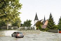 Návrh, jak by mohlo vypadat parkoviště u Městského hřbitova v Prachaticích.