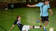 V sobotu 17. ledna se ve sportovní hale v Prachaticích odehrály zápasy krajského finále Českého poháru futsal sálové kopané. Foto z utkání Strabag  PT – FC Tex Color.