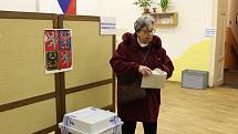 Prezidentské volby v prachatické volební místnosti číslo 4.