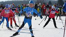 První díl 32. ročníku Šumavského Skimaratonu absolvovali lyžaři klasici mezi Modravou a Kvildou. Běželo se volnou technikou, zítra je na programu klasika.Foto: Zdeněk Formánek